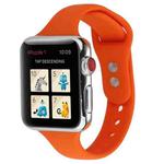 For Apple Watch 5 & 4 44mm / 3 & 2 & 1 42mm Thin Silicone Double Buckle Watch Band(Apricot Orange)
