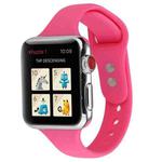 For Apple Watch Series 7 41mm / 6 & SE & 5 & 4 40mm / 3 & 2 & 1 38mm Thin Silicone Double Buckle Watch Band(Pink)