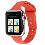 For Apple Watch Series 8&7 41mm / SE 2&6&SE&5&4 40mm / 3&2&1 38mm Thin Silicone Double Buckle Watch Band(Coral Red)