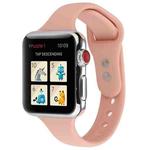 For Apple Watch Series 7 41mm / 6 & SE & 5 & 4 40mm / 3 & 2 & 1 38mm Thin Silicone Double Buckle Watch Band(Retro Rose)