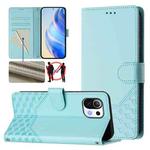 For Xiaomi Mi 11 Lite / Mi 11 Lite 5G NE Honeycomb Embossing RFID Leather Phone Case(Mint Green)