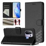 For Xiaomi Mi 11 Pro Honeycomb Embossing RFID Leather Phone Case(Black)