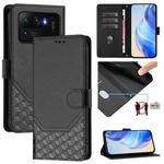 For Xiaomi Mi 11 Ultra Honeycomb Embossing RFID Leather Phone Case(Black)