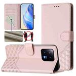 For Xiaomi 13 5G Honeycomb Embossing RFID Leather Phone Case(Pink)