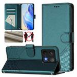 For Xiaomi 14T Pro Honeycomb Embossing RFID Leather Phone Case(Peacock Green)