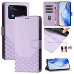 For Xiaomi Poco M4 Pro 4G Honeycomb Embossing RFID Leather Phone Case(Light Purple)