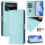 For Xiaomi Poco X4 Pro 5G Honeycomb Embossing RFID Leather Phone Case(Mint Green)