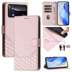 For Xiaomi Poco X4 Pro 5G Honeycomb Embossing RFID Leather Phone Case(Pink)