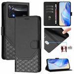 For Xiaomi Poco X4 Pro 5G Honeycomb Embossing RFID Leather Phone Case(Black)