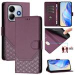 For Xiaomi Poco M7 Pro 5G Honeycomb Embossing RFID Leather Phone Case(Violet)
