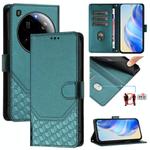 For Xiaomi 15 Ultra Honeycomb Embossing RFID Leather Phone Case(Peacock Green)