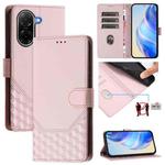 For Xiaomi Poco C71 / Redmi A5 4G 171.7mm Honeycomb Embossing RFID Leather Phone Case(Pink)