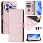 For Xiaomi Civi 5 Pro 5G Honeycomb Embossing RFID Leather Phone Case(Pink)
