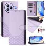 For Xiaomi Civi 5 Pro 5G Honeycomb Embossing RFID Leather Phone Case(Light Purple)