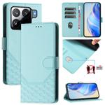 For Xiaomi 15S Pro 5G Honeycomb Embossing RFID Leather Phone Case(Mint Green)