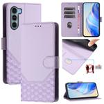 For Motorola Edge S30 / Moto G200 5G Honeycomb Embossing RFID Leather Phone Case(Light Purple)