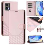 For Motorola Edge 30 Neo Honeycomb Embossing RFID Leather Phone Case(Pink)