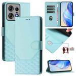 For Motorola Edge 50 Pro Honeycomb Embossing RFID Leather Phone Case(Mint Green)