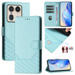 For Motorola Edge 50 Ultra / X50 Ultra Honeycomb Embossing RFID Leather Phone Case(Mint Green)