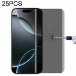 For iPhone 16 Pro 25pcs High Transparency Full Cover Anti-spy Tempered Glass Film