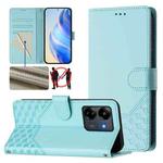 For Redmi 13C 4G Honeycomb Embossing RFID Leather Phone Case(Mint Green)