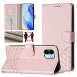 For Redmi A1 4G / A2 4G Honeycomb Embossing RFID Leather Phone Case(Pink)