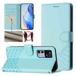 For Redmi K50 Ultra Honeycomb Embossing RFID Leather Phone Case(Mint Green)