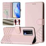 For Redmi K60 / K60 Pro Honeycomb Embossing RFID Leather Phone Case(Pink)