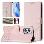 For Redmi K50i / Note 11T Pro+ 5G Honeycomb Embossing RFID Leather Phone Case(Pink)