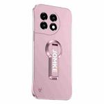 For OnePlus 11 Baking Varnish 360 Rotate Holder No Frame PC Phone Case(Pink)