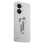 For OnePlus Ace 2V Baking Varnish 360 Rotate Holder No Frame PC Phone Case(Silver)