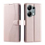 For Xiaomi Poco M6 Pro 4G Voltage Ultra-thin Dot Leather Phone Case(Rose Gold)