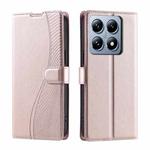 For Xiaomi 14T Voltage Ultra-thin Dot Leather Phone Case(Rose Gold)
