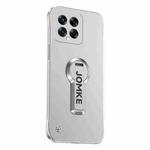 For Xiaomi 14 Baking Varnish 360 Rotate Holder No Frame PC Phone Case(Silver)