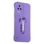 For Redmi K50 Pro Baking Varnish 360 Rotate Holder No Frame PC Phone Case(Purple)