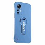 For Redmi K50 Ultra Baking Varnish 360 Rotate Holder No Frame PC Phone Case(Blue)