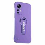 For Redmi K50 Ultra Baking Varnish 360 Rotate Holder No Frame PC Phone Case(Purple)