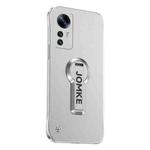 For Redmi K50 Ultra Baking Varnish 360 Rotate Holder No Frame PC Phone Case(Silver)