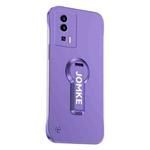 For Redmi K60 Baking Varnish 360 Rotate Holder No Frame PC Phone Case(Purple)