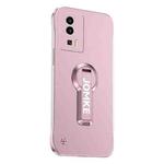 For Redmi K60 Baking Varnish 360 Rotate Holder No Frame PC Phone Case(Pink)