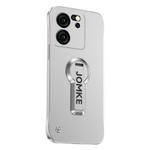 For Redmi K60 Ultra Baking Varnish 360 Rotate Holder No Frame PC Phone Case(Silver)