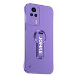 For Redmi K60E Baking Varnish 360 Rotate Holder No Frame PC Phone Case(Purple)