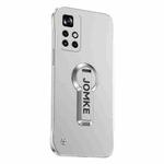 For Redmi Note 11 5G Baking Varnish 360 Rotate Holder No Frame PC Phone Case(Silver)