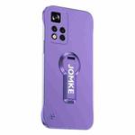 For Redmi Note 11 Pro Baking Varnish 360 Rotate Holder No Frame PC Phone Case(Purple)