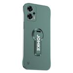 For Redmi Note 11T Pro Baking Varnish 360 Rotate Holder No Frame PC Phone Case(Green)