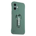 For Redmi Note 12 4G Global Baking Varnish 360 Rotate Holder No Frame PC Phone Case(Green)