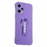 For Redmi Note 12 Turbo Baking Varnish 360 Rotate Holder No Frame PC Phone Case(Purple)