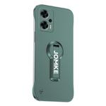 For Redmi Note 12T Pro Baking Varnish 360 Rotate Holder No Frame PC Phone Case(Green)