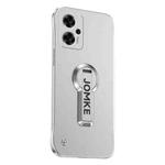 For Redmi Note 12T Pro Baking Varnish 360 Rotate Holder No Frame PC Phone Case(Silver)