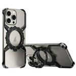 For iPhone 15 Pro / 14 Pro / 13 Pro Mechanical Gear MagSafe Holder Borderless Metal Phone Case(Black)